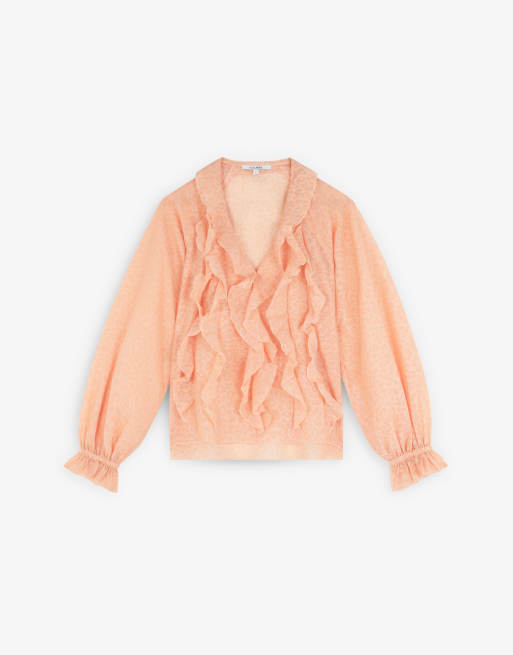Scalpers - Camicia color cipria con volant