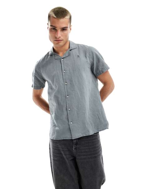 Scalpers - Camicia hawaiana in lino color kaki - view 1