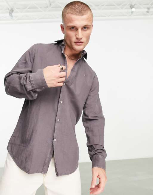 Scalpers Camicia in lino bordeaux vintage ASOS
