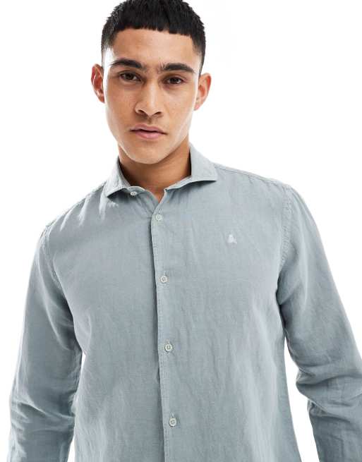 Scalpers - Camicia in lino grigio chiaro vintage