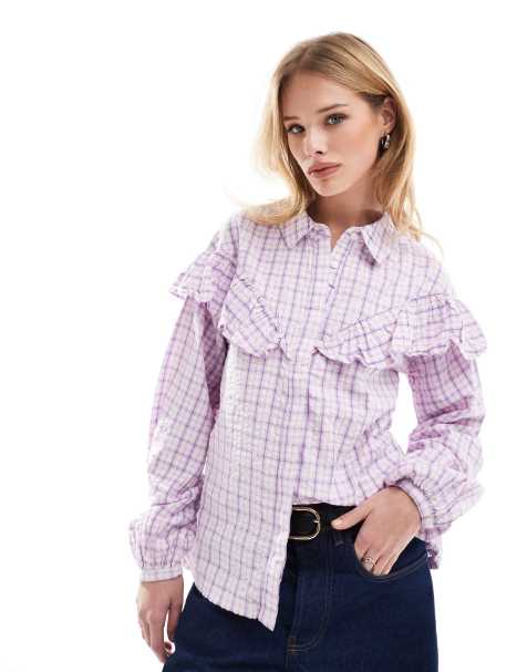 Scalpers - Camicia lilla con volant - view 1