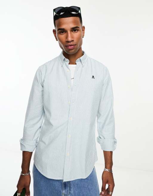 Scalpers - Camicia Oxford color anatra a righe