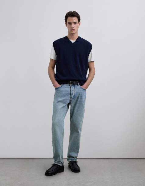 Scalpers - Canotta blu navy in tricot spazzolata - view 1