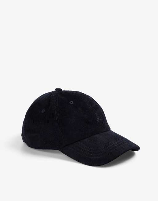 Scalpers - Cappellino in tessuto a coste color blu navy con visiera