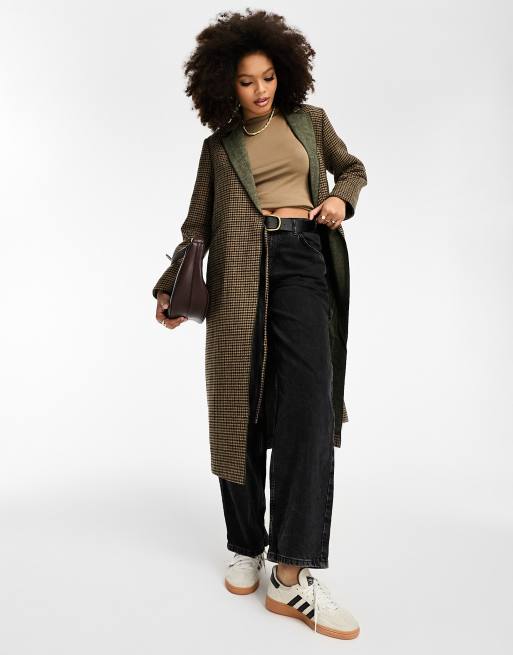 Scalpers - Cappotto taglio lungo verde a quadri realizzato a mano