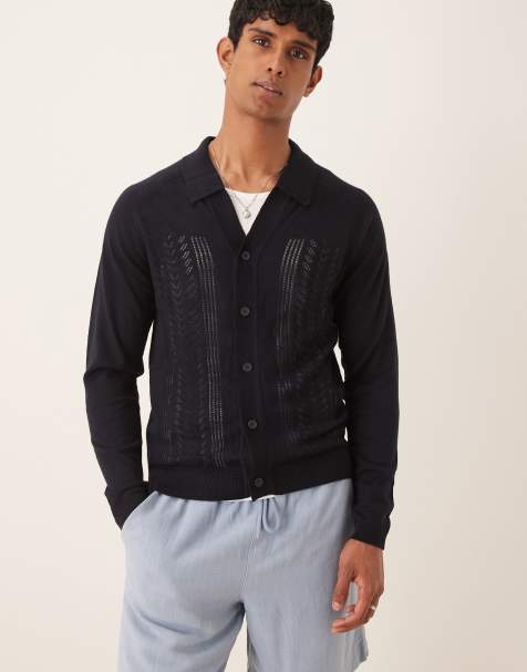Scalpers - Cardigan blu navy con icona - view 1