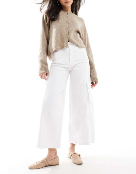 Scalpers Cargo Cullote Denim Pant In White - view 1