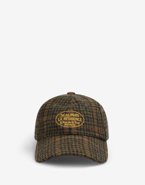 Scalpers - Casquette en laine à carreaux - Kaki - view 1