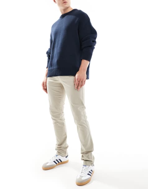 Scalpers casual chino trousers in beige - yellow - view 1
