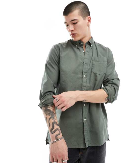 Scalpers - Chemise de plage Oxford - Vert foncé