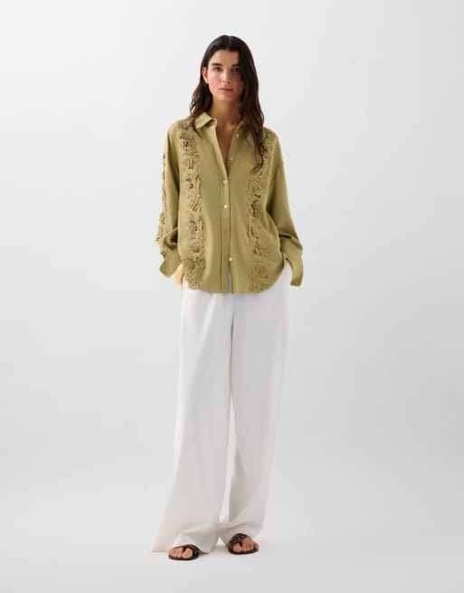 Scalpers - Chemise en dentelle - Kaki