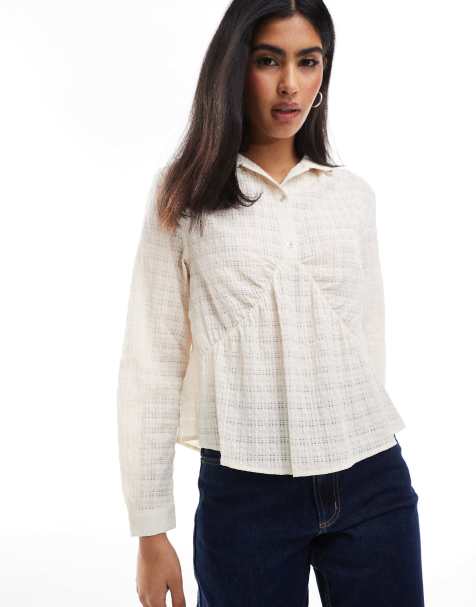 Scalpers - Chemise féminine à liserés - Écru - view 1
