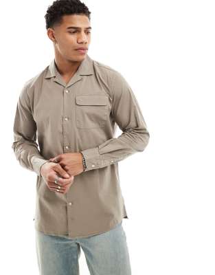 Scalpers class resort shirt in taupe-Neutral