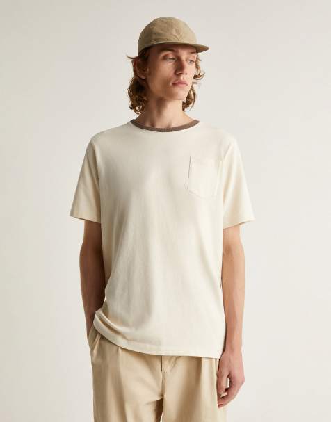 Scalpers contrast retro t-shirt in brown - view 1