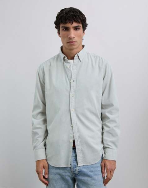 Scalpers – Cordhemd in Hellgrau mit Button-Down-Kragen - view 1
