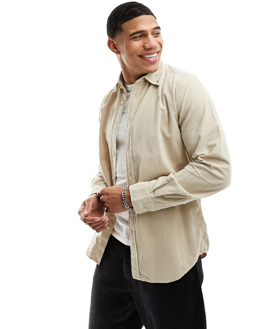 Scalpers corduroy shirt in beige-Neutral