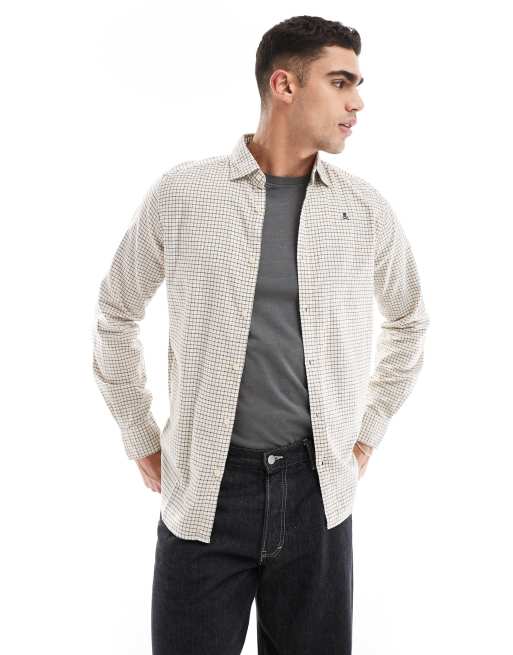 Scalpers Country Shirt In Off White Check 