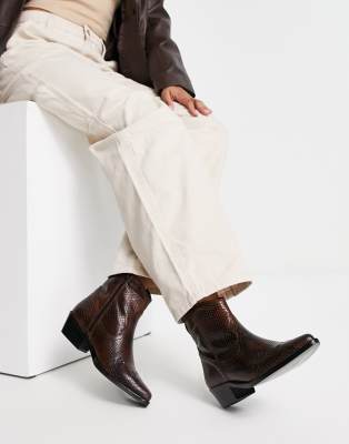 Scalpers – Cowboy-Ankle-Boots mit Tiermuster