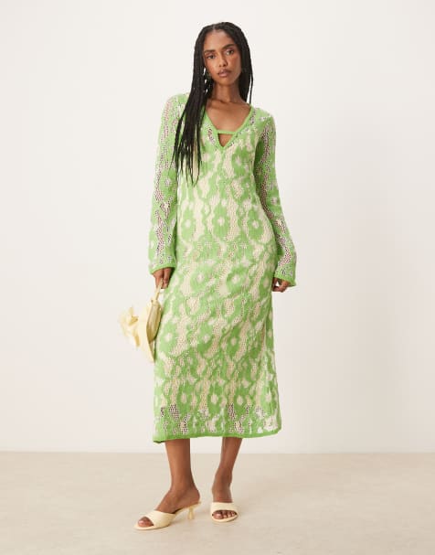 Scalpers Crochet dress in green