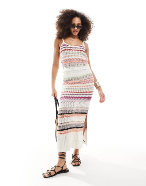 Scalpers crochet multistripes skirt in multicolor