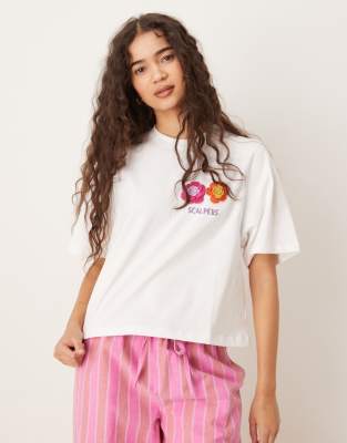 Scalpers Crochet Scp Tee In White