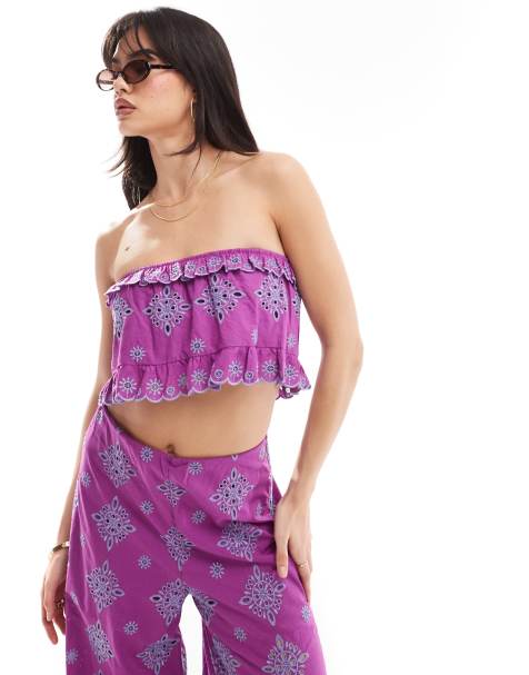 Scalpers crop top in purple - view 1