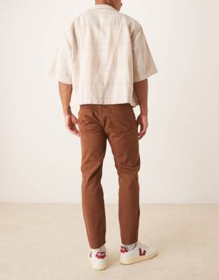 Scalpers Cropped Jeans In Brown