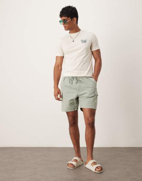Scalpers - Cruz - Pantaloncini cargo in lino color anatra - view 1