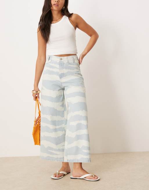 Scalpers Culotte bluezeb denim pants in light blue