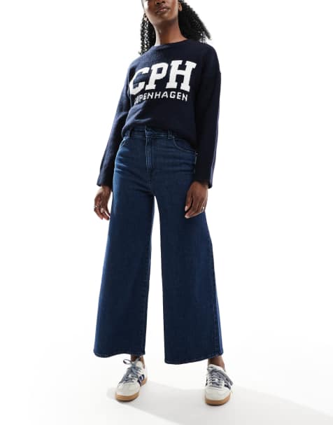 Scalpers culotte denim pant in indigo - view 1