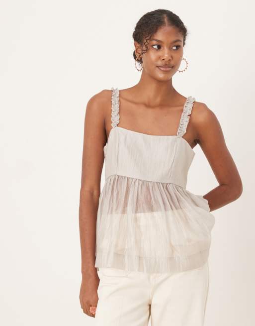 Scalpers - Cute - Top froncé - Gris