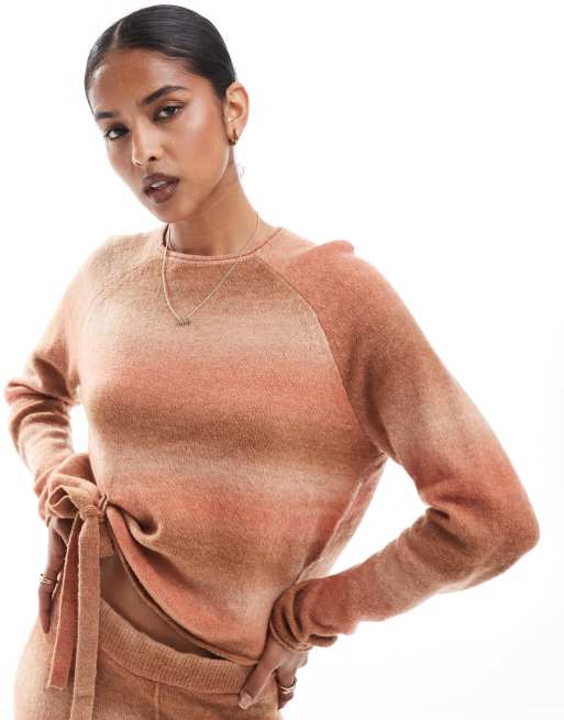 Scalpers – Degred – Pullover-Set in Kamelbraun-Orange