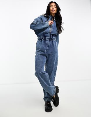 Scalpers denim jumpsuit in blue - ASOS Price Checker