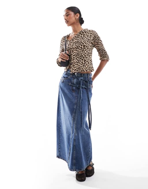 Scalpers - Denim midi rok in indigo