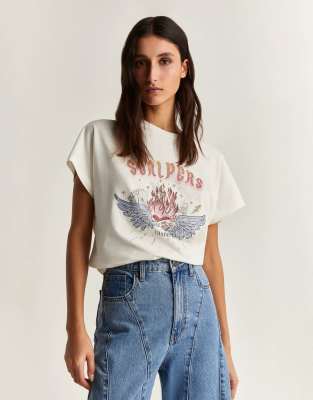 Scalpers - Dolphin - T-Shirt in gebrochenem Weiß