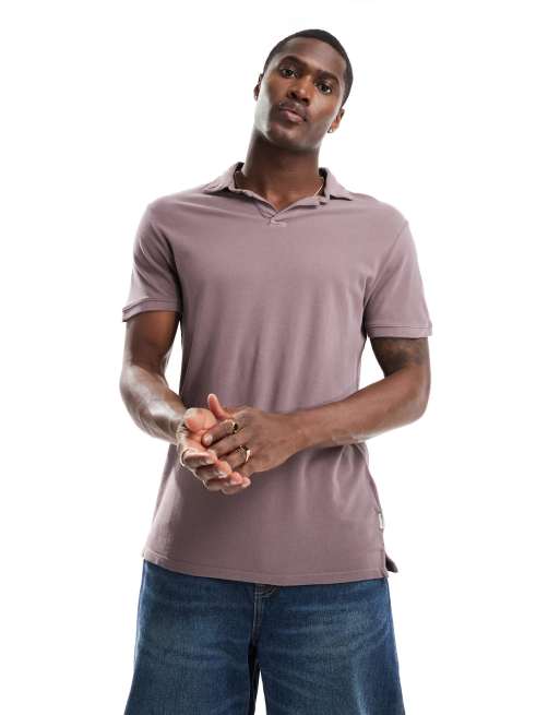 Scalpers - Dun poloshirt in donkerrood