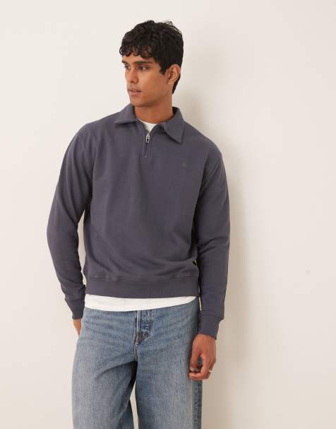 Scalpers Easy mid zipper sweater in navy - view 1
