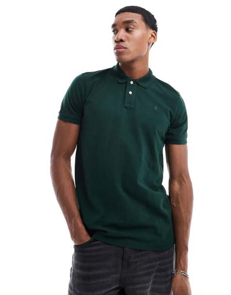Scalpers - Eenvoudig poloshirt in donkergroen - view 1
