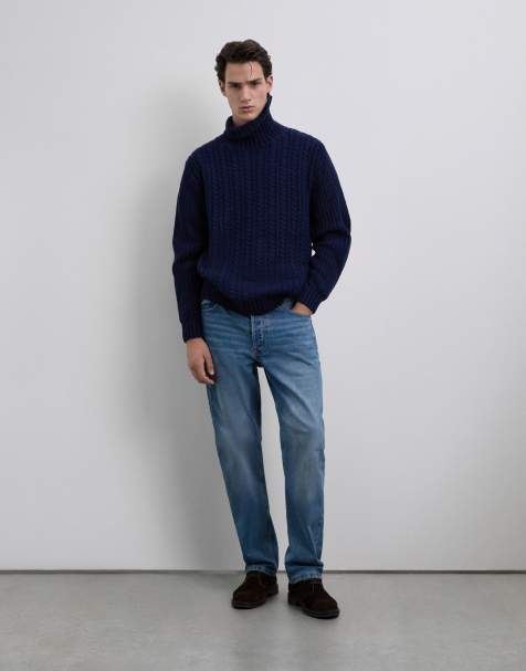 Scalpers – Eight – Trikotpullover in Marineblau mit Rollkragen - view 1