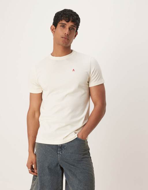 Scalpers – Elegantes Basic-T-Shirt in Cremeweiß