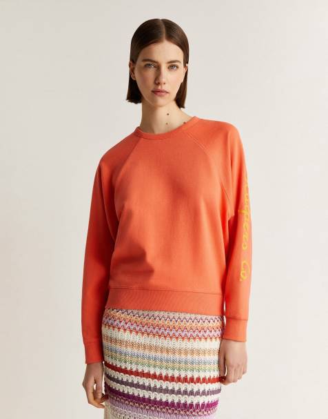 Scalpers embossed chain sweater in coral - view 1