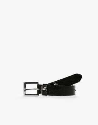 eyelet belt in black