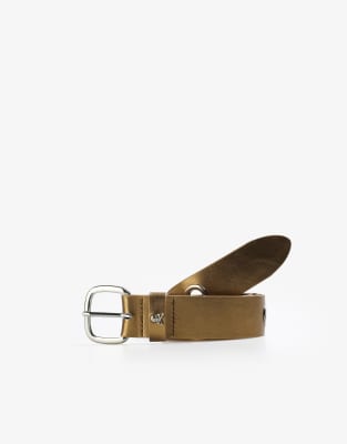 eyelet belt in bronze-Brown
