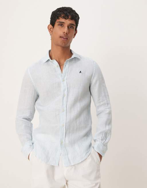Scalpers - Fancy - Camicia azzurro cielo a righe in lino