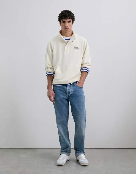 Scalpers - Felpa color crema con collo alto e logo - view 1