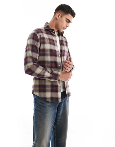 Scalpers Ferdinad Winter Shirt In Taupe Check  - view 1
