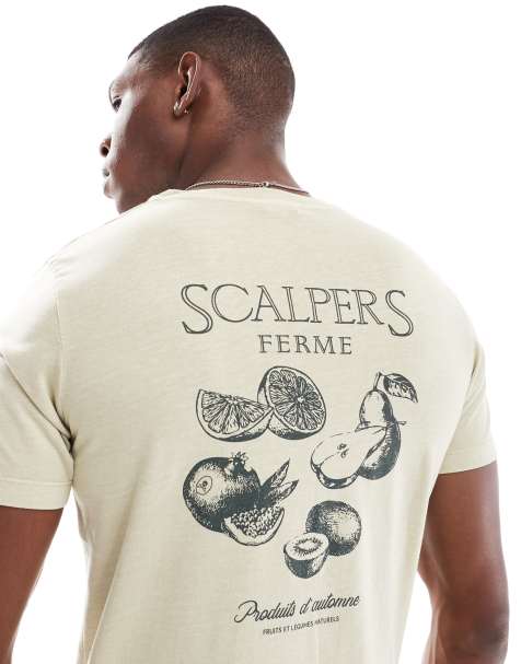 Scalpers Ferme Tee In Light Khaki - view 1