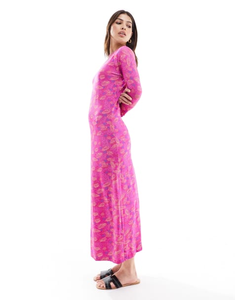 Scalpers fila open back dress in pink - view 1