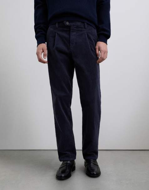 Scalpers - Firenze R - Pantaloni in tessuto a coste blu navy - view 1