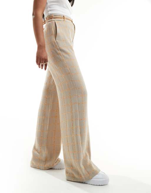 Scalpers - Flow - Pantaloni beige a quadri